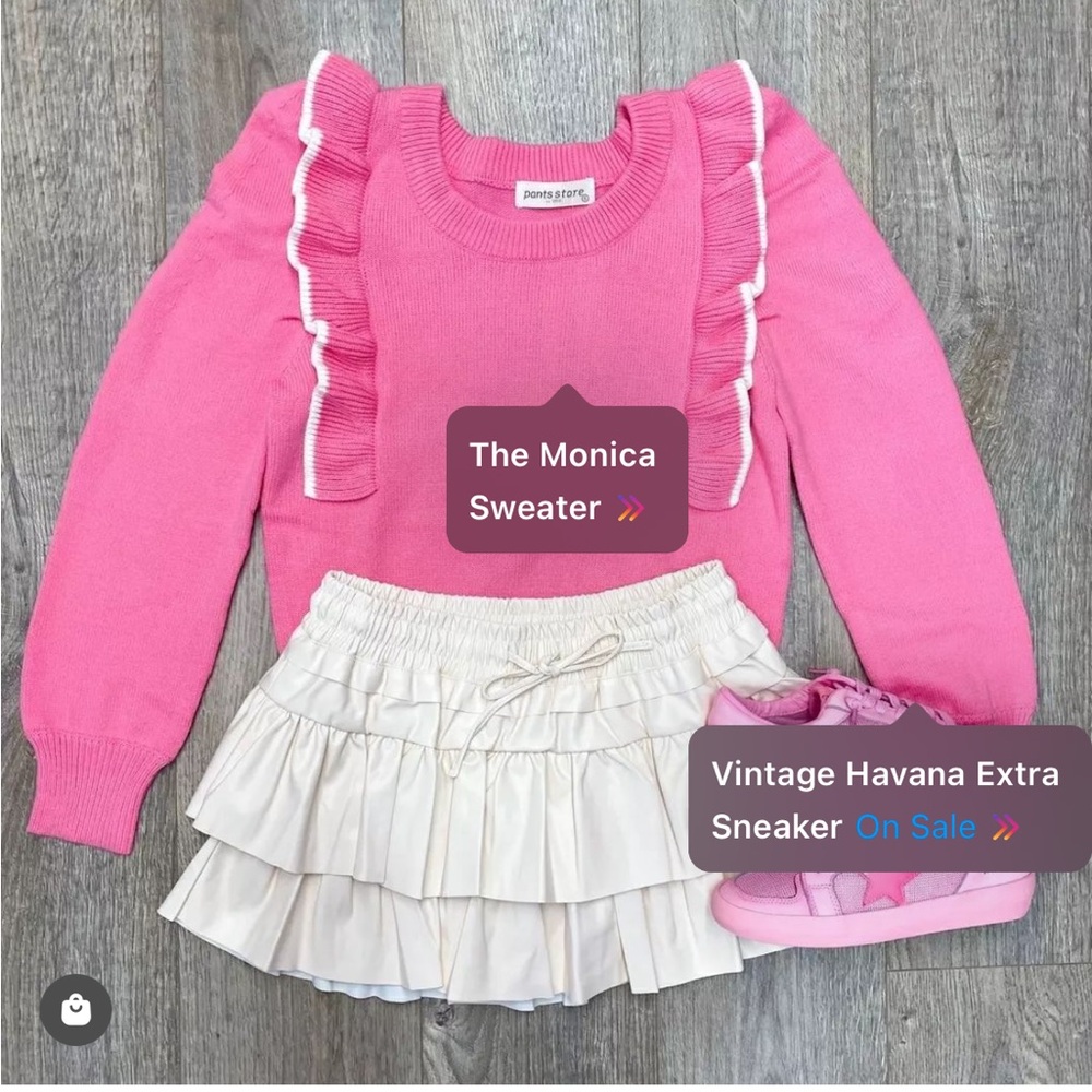 Pants store pink ruffle sweater - Picture 2 of 8